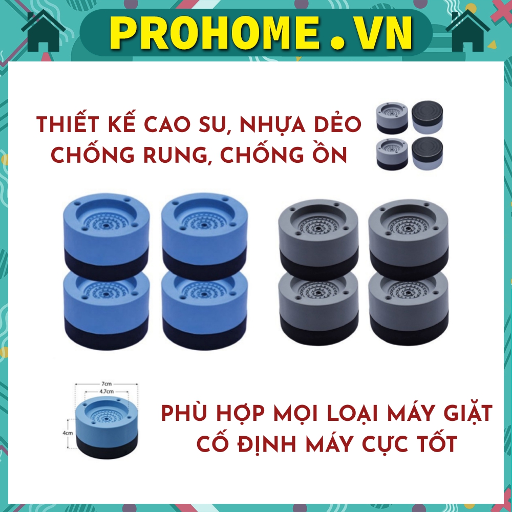 SET 4 CÁI ĐỆM CAO SU KÊ CHÂN CHỐNG RUNG ĐA NĂNG CHO MÁY GIẶT PROHOME