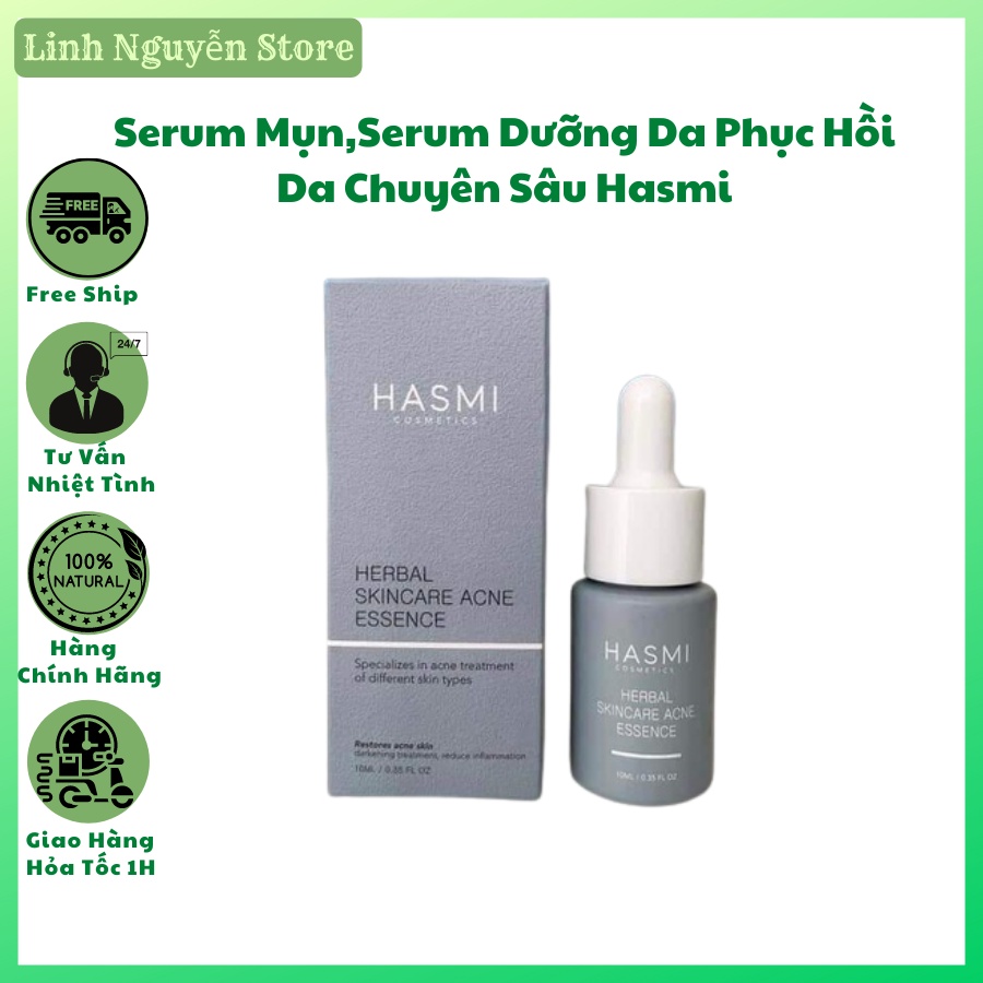 Serum mụn, serum dưỡng da, phục hồi da chuyên sâu, an toàn và hiệu qủa hasmi herbal skincare acne essence