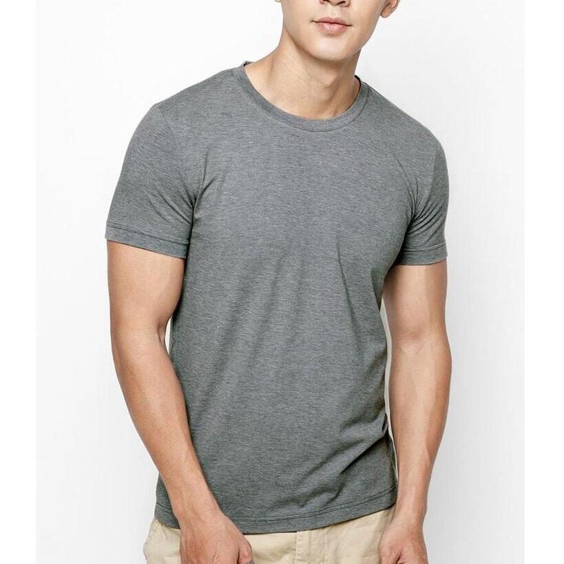 Áo phông nam trơn cổ tròn, áo thun nam chất cotton siêu mát màu ghi xám