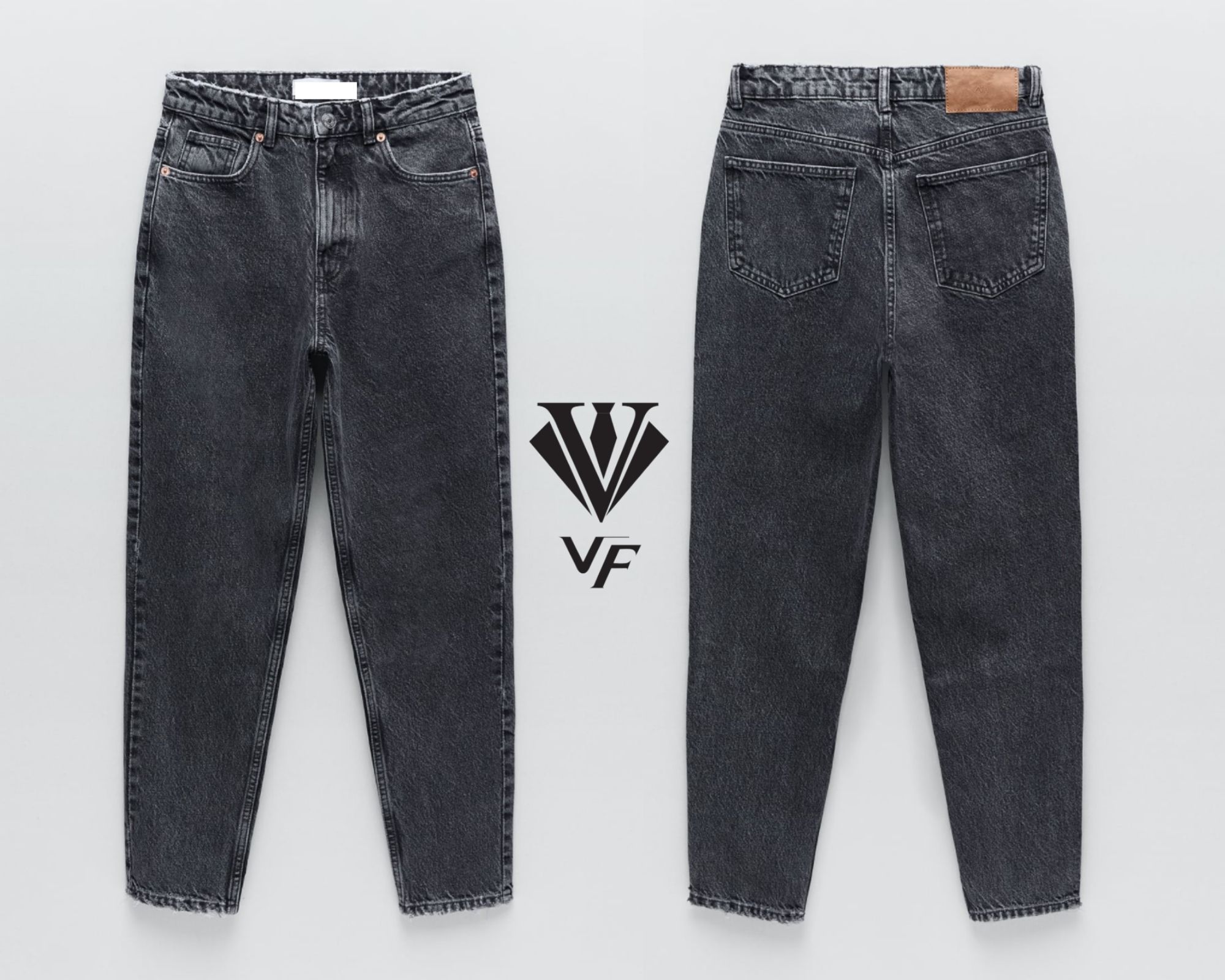 QUẦN BAGGY XÁM NỮ LƯNG VỪA Y HÌNH QUẦN BÒ NỮ QUẦN 9 TẤC NỮ VF