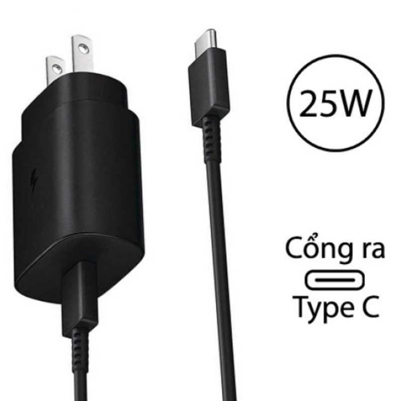 Sạc nhanh samsung 25w type c pd 25w cho note 10 note 20 a71 a70 a80 a90 s21 s20 s20+ s20 ultra chính hãng