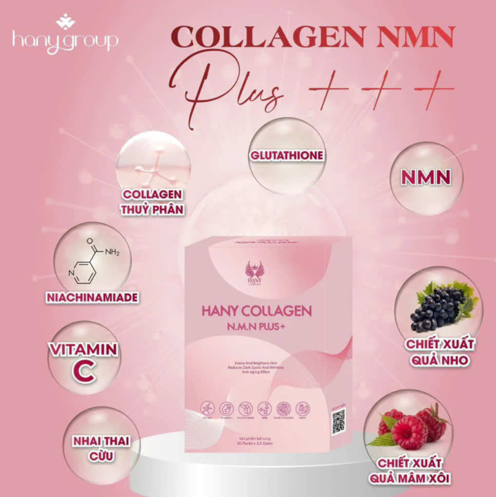 Collagen NMN Plus , Collagen uống trắng da, loại bỏ nám sạm tàn nhang nếp nhăn, điều hoà nội tiết tố