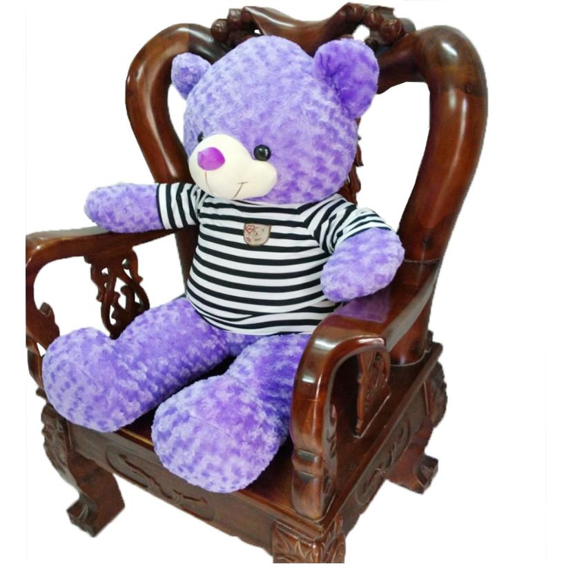 Gấu Bông Teddy Cao Cấp Áo Thun Khổ Vải 1m2 Cao 1M (MÀU TÍM)