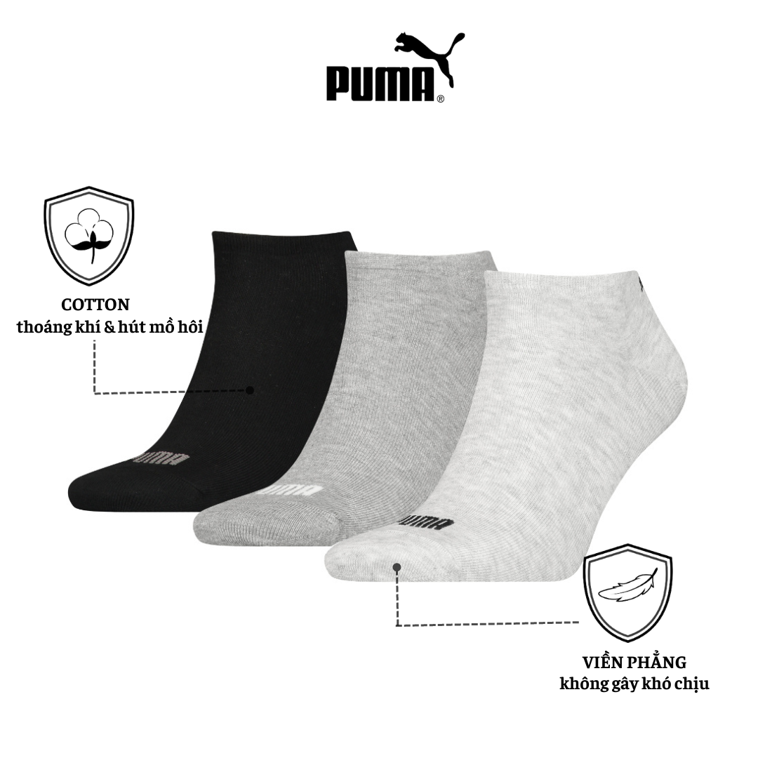 Puma Combo 3 đôi tất nam nữ Unisex dáng cổ ngắn - Puma Unisex Sneaker