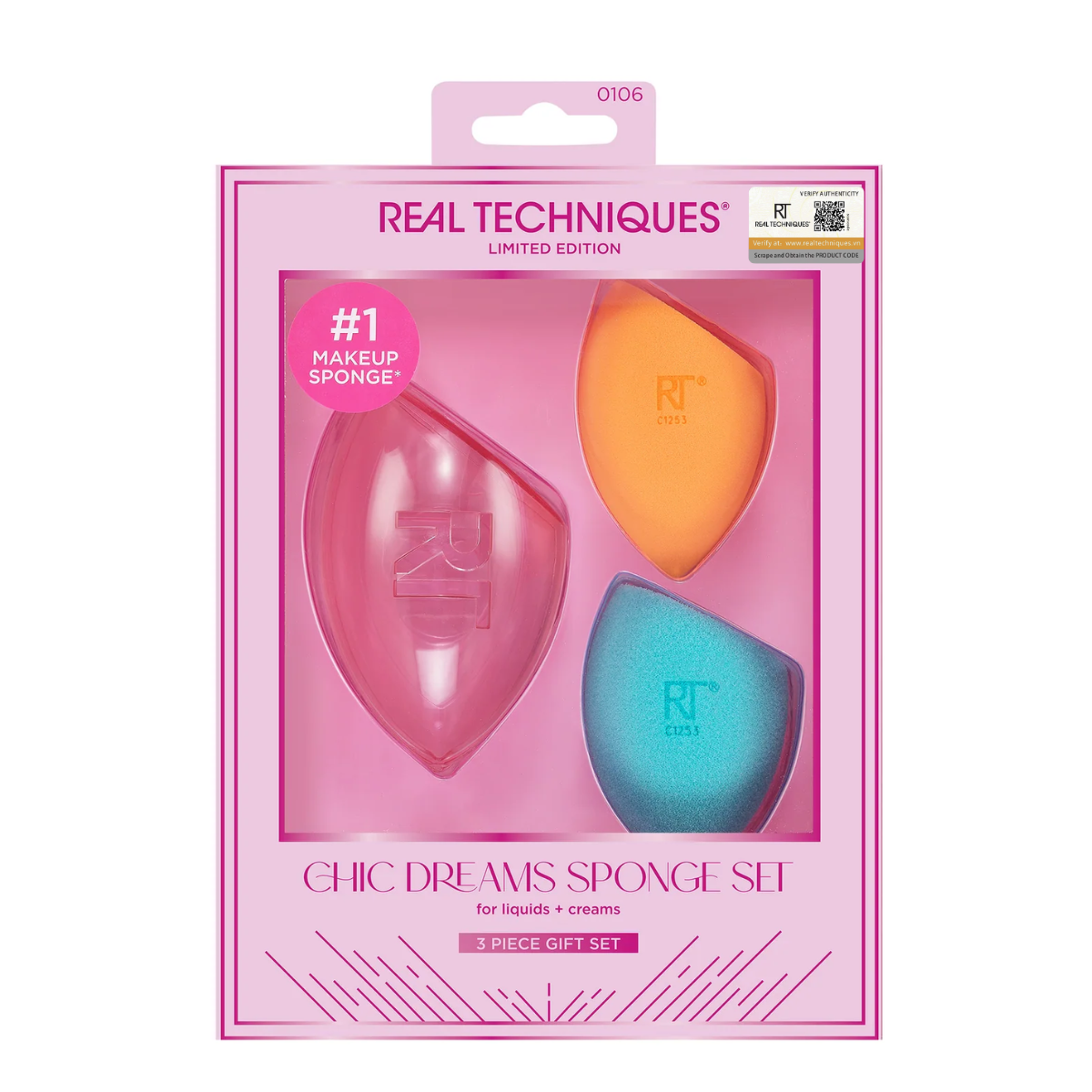 Bộ 2 mút kèm case Real Techniques Limited Edition Chic Dreams Sponge Set