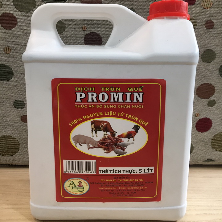 Dịch trùn quế Promin dùng cho chăn nuôi can 5 lit