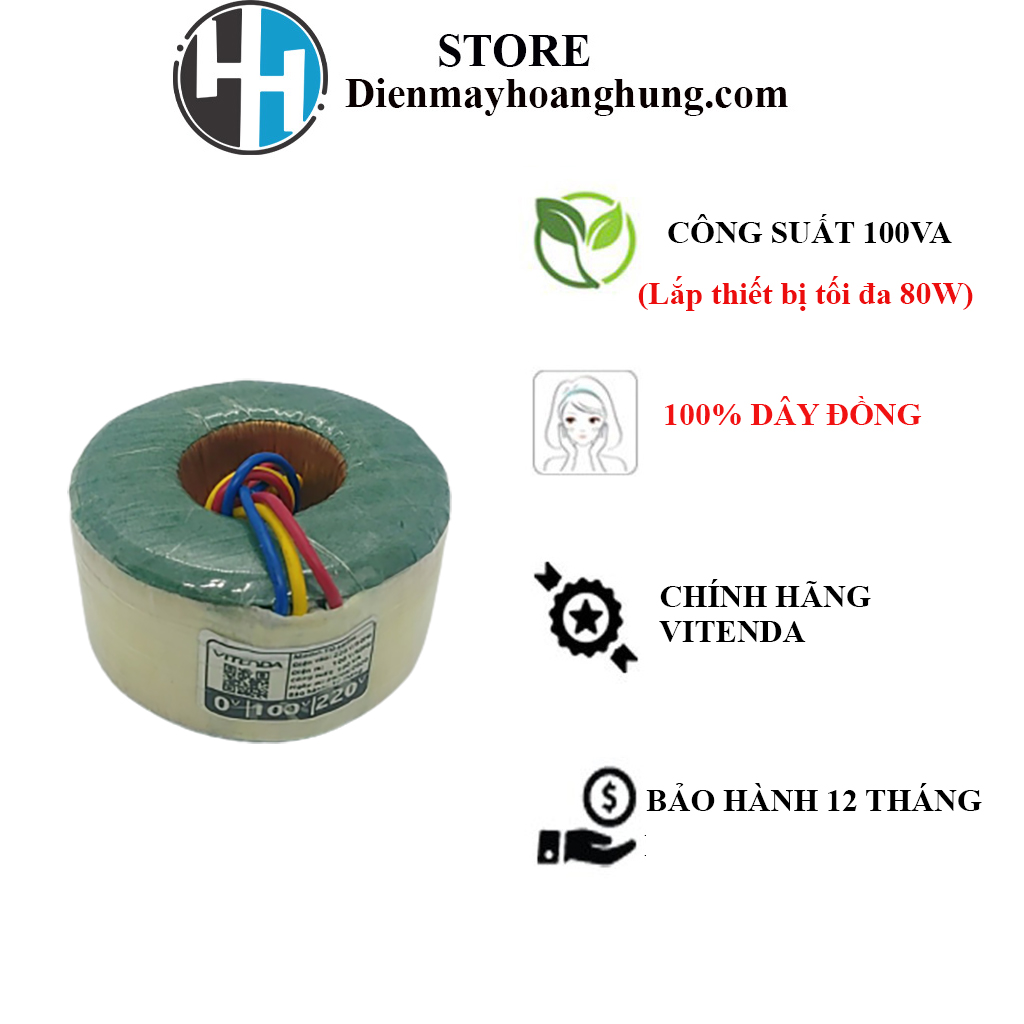 Đổi nguồn điện 220v sang 100v Vitenda công suất 100VA gắn trong thiết bị Nội địa Nhật