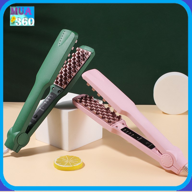 Máy bấm xù dập phồng tóc chân vuông 2in1 - Máy Làm Tóc Dập Xù Dập không lộ vân bấm
