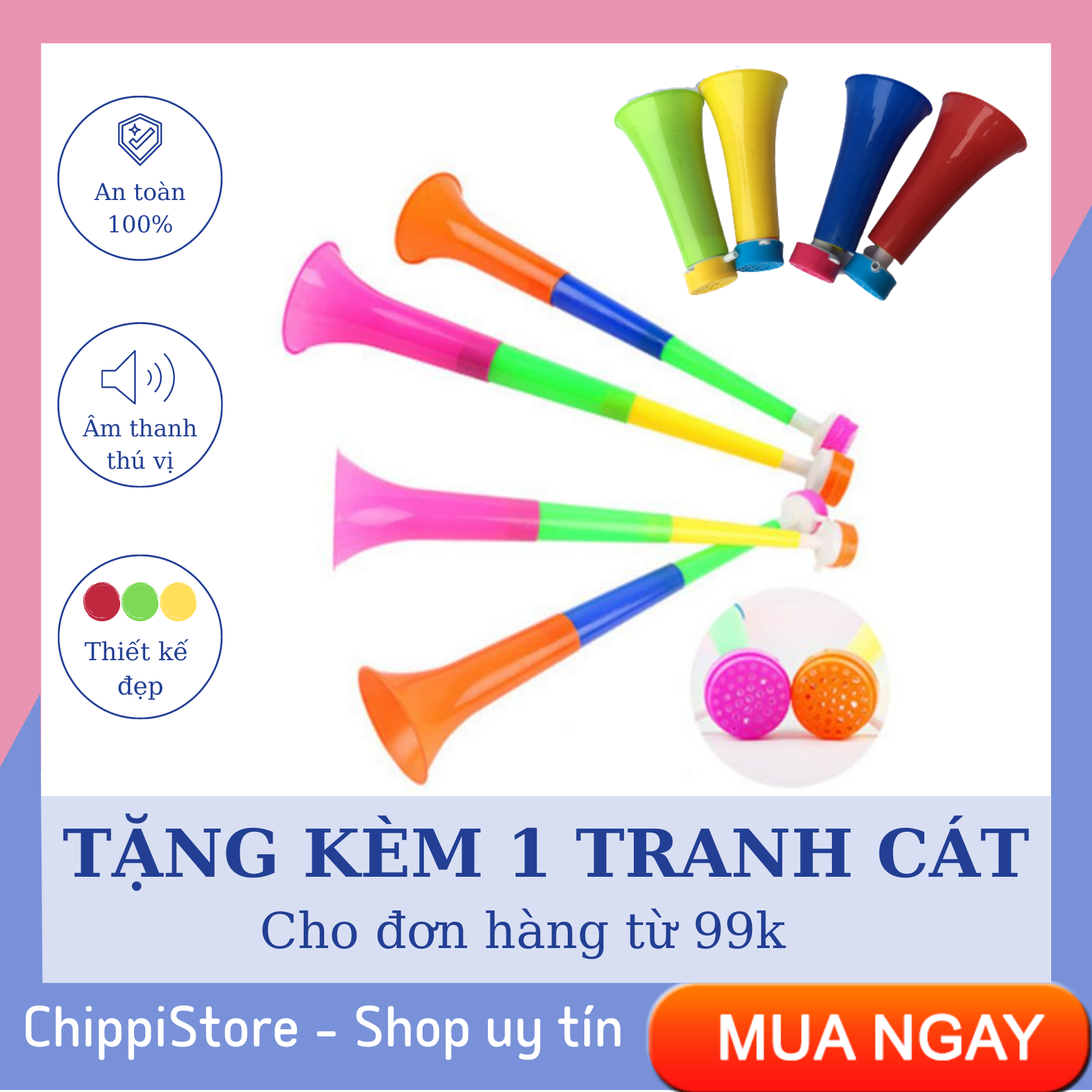 [RẺ] Đồ chơi kèn cổ vũ bóng đá, kèn nhựa 3 tầng có thể gấp gọn cho bé