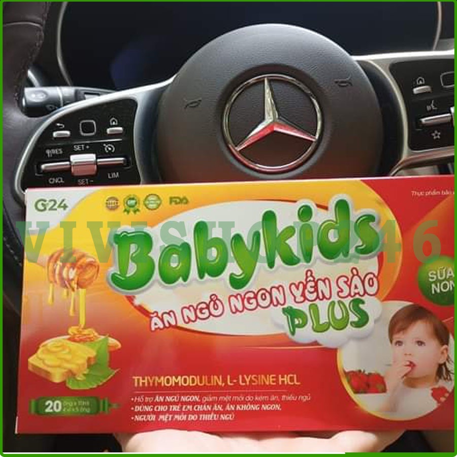 [2 hộp babykis plus ] Babykids ăn ngủ ngon yến sào , giúp bổ sung dinh dưỡng,các loại vitamin, tăng cường sức đề kháng cho bé