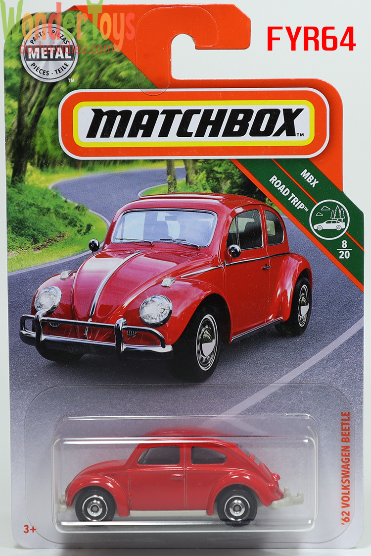 Xe mô hình matchbox '62 volkswagen beetle - mbx road trip - 2019 - mb363 - fyr64