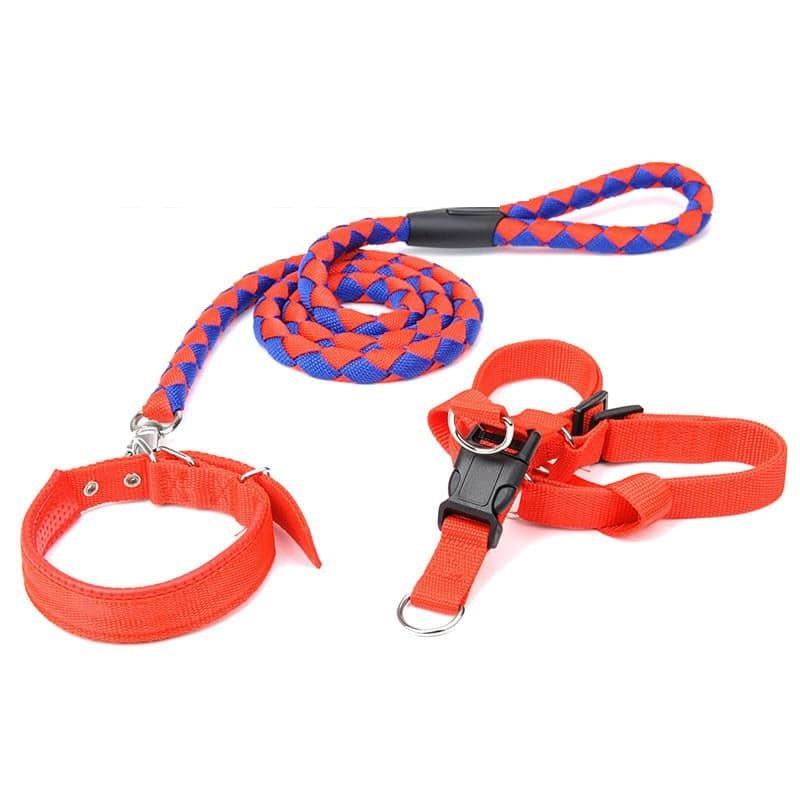 Dây dắt cho chó- bộ ba dây dắt vòng cổ và yếm cho chó 15-25kg