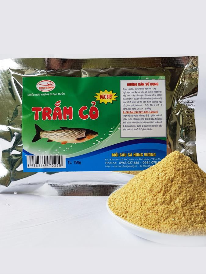 Trắm cỏ đặc biệt chuyên câu cá trắm cỏ, trắm trắng - Mồi câu Hùng Vương