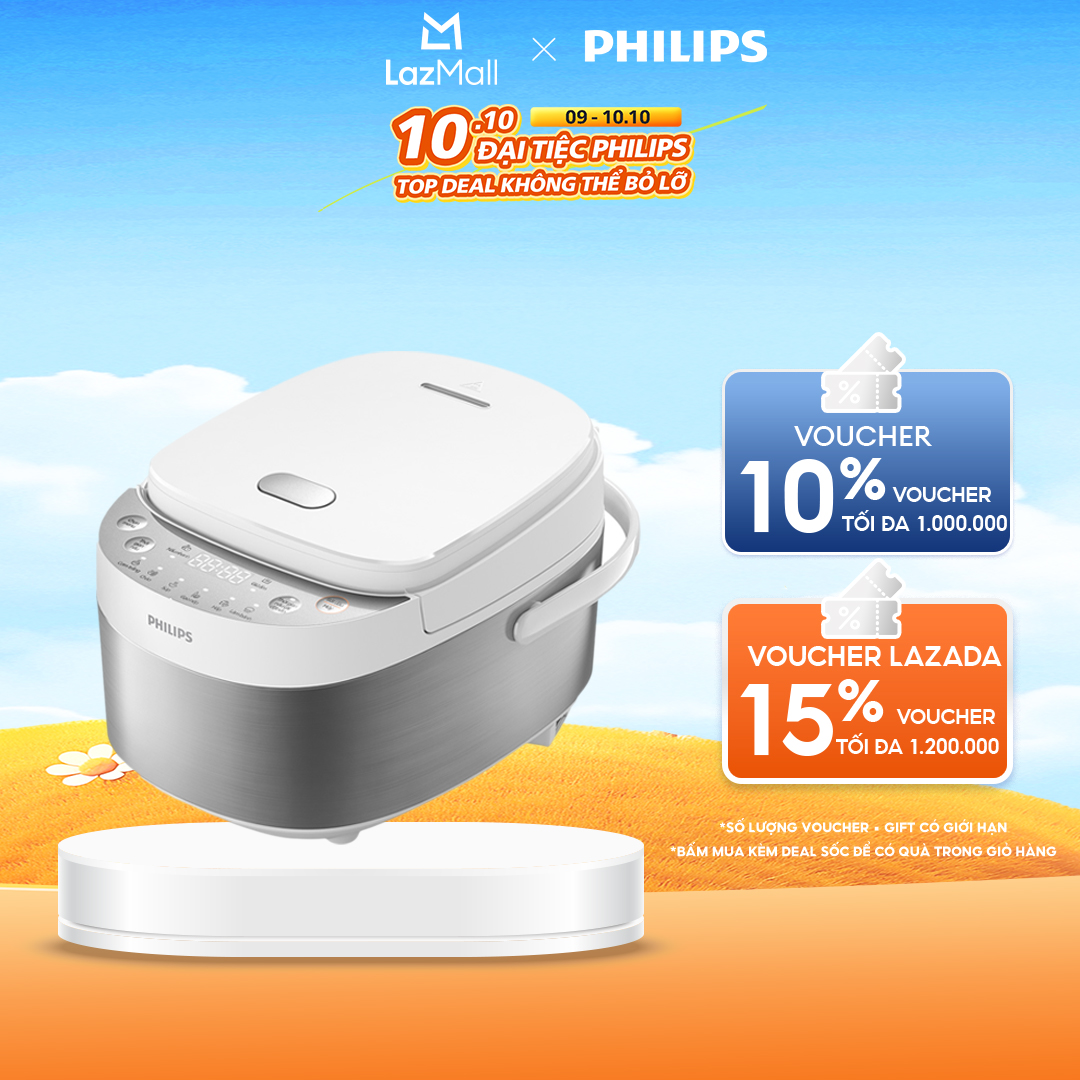 Nồi Cơm Điện Tử Mini Philips HD3170/66 | 600W | 0.85 Lít - Hàng Chính Hãng