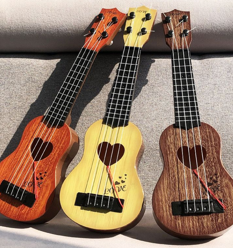 Đồ chơi đàn ghita 4 dây xịn xò cho bé yêu 2023-Đàn Guitar Ukulele Mini Dùng Decor Nhà Cửa