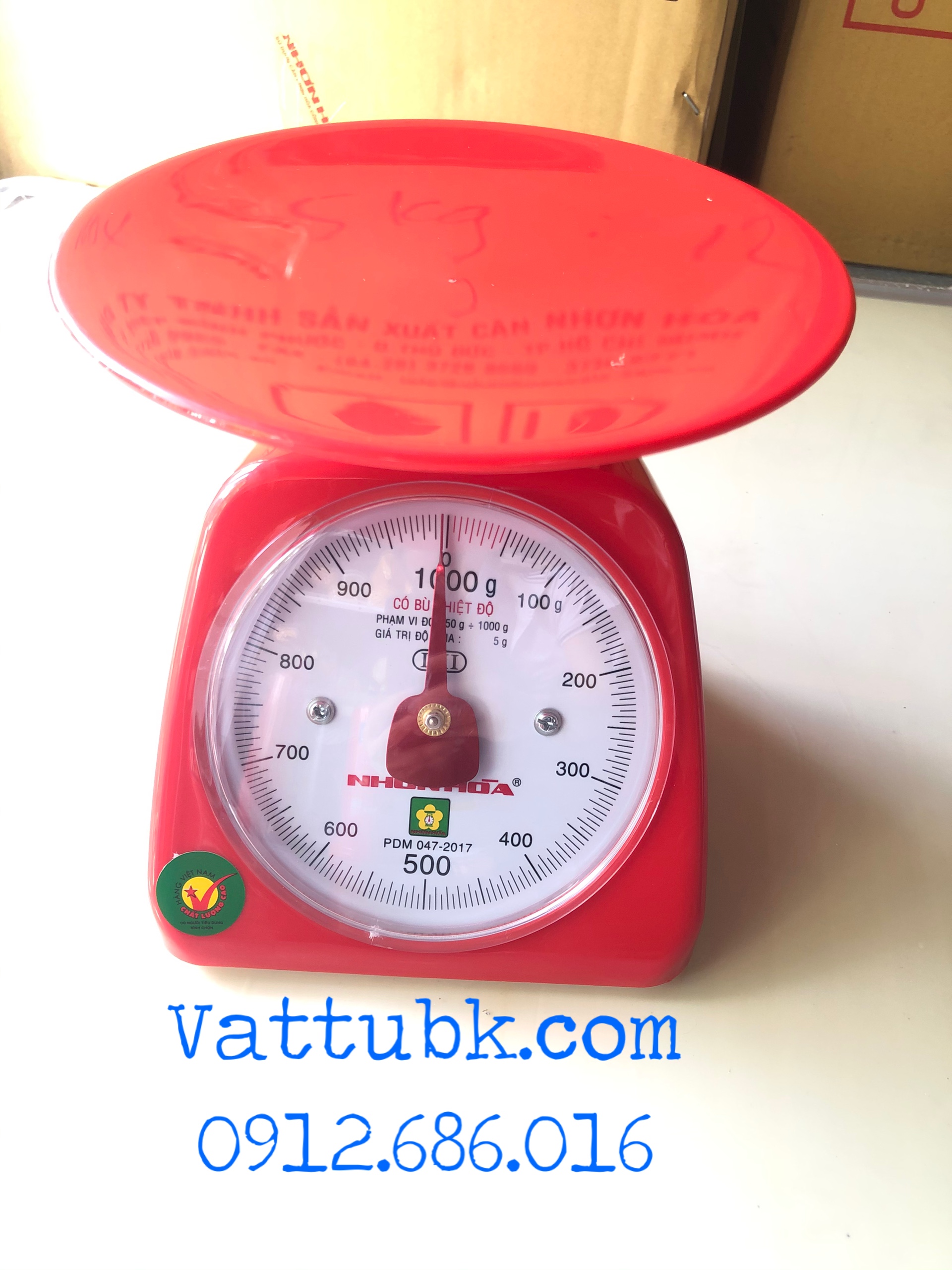 Cân đồng hồ đĩa nhựa 1kg