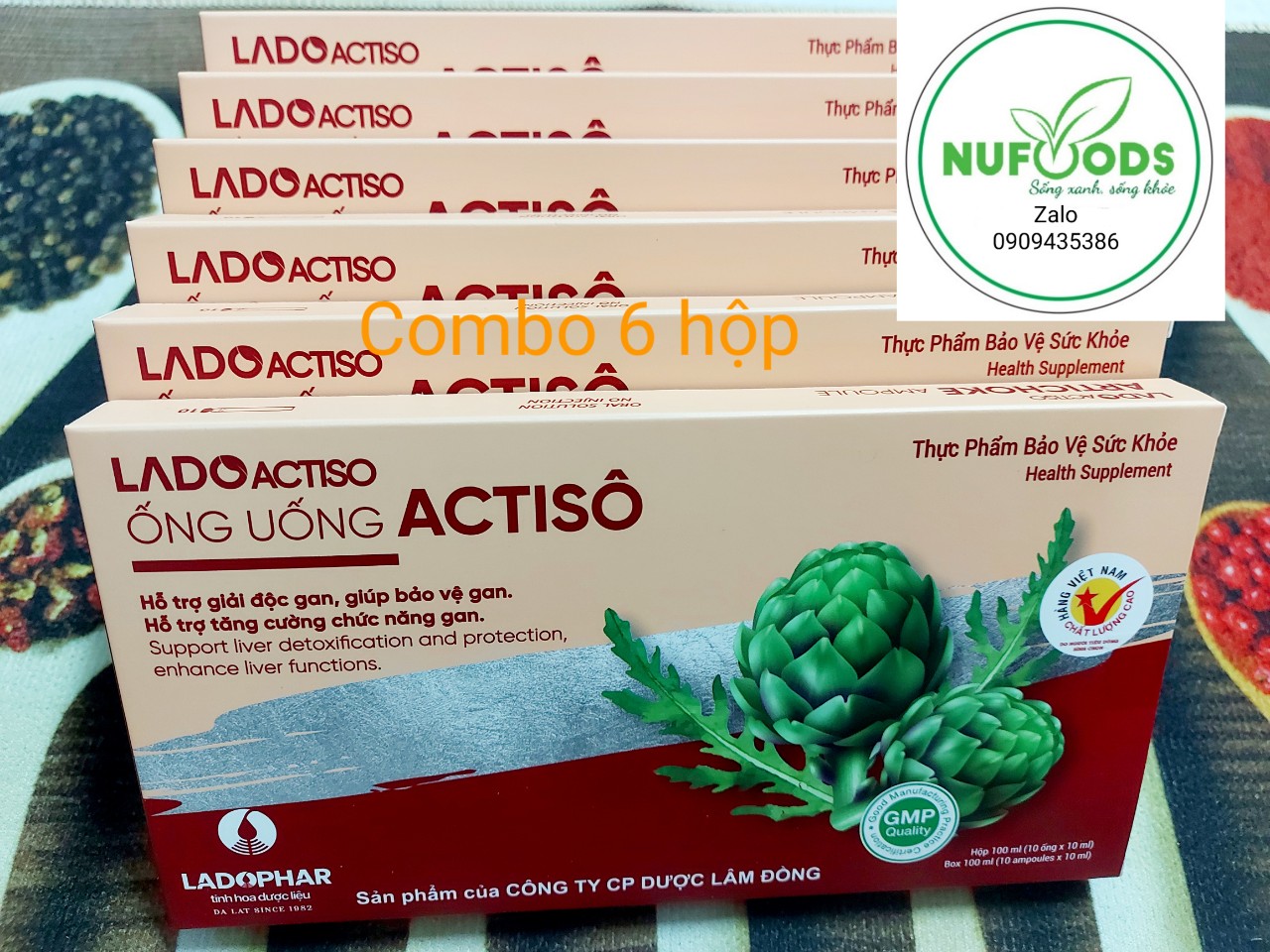 Ống uống actiso . combo 6 hộp, 10 hộp ống uống Actiso- Ladophar-bảo vệ gan mỗi ngày, dạng tuýp nước dễ dùng. hộp 10 tuýp x10ml. giao hàng 2 giờ.