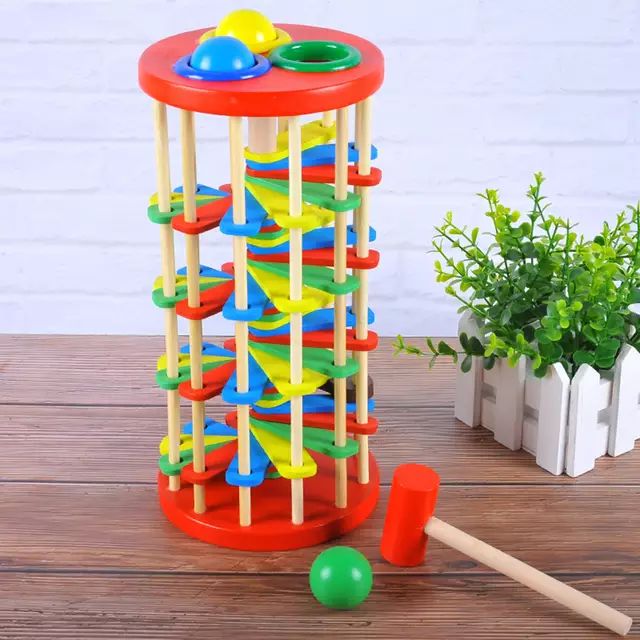 Đập bóng bậc thang zic zac đồ chơi gỗ thông minh
