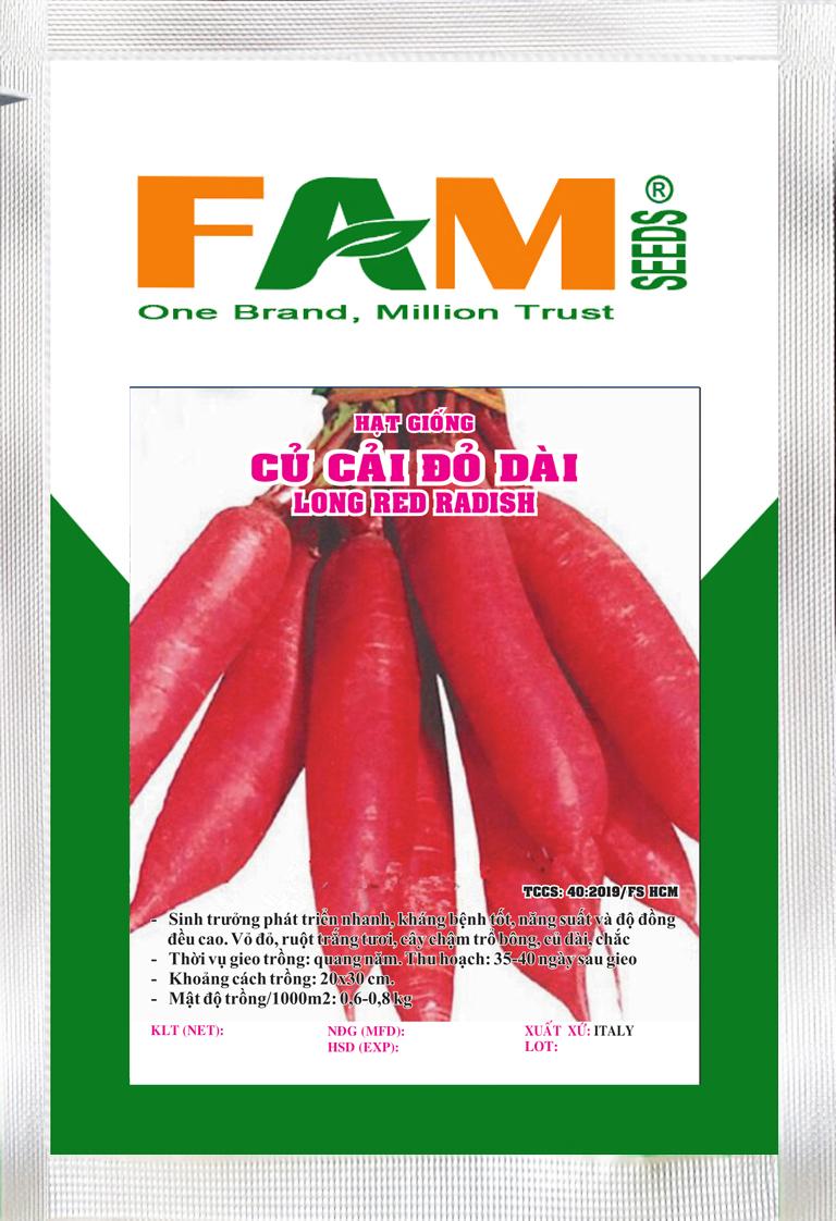 Hạt giống củ cải đỏ dài - gói 20gr