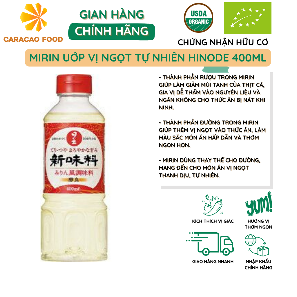 Mirin Uớp Vị Ngọt Tự Nhiên Hinode 400ml Dùng Làm Xốt Ướp Thịt Ngon Hơn