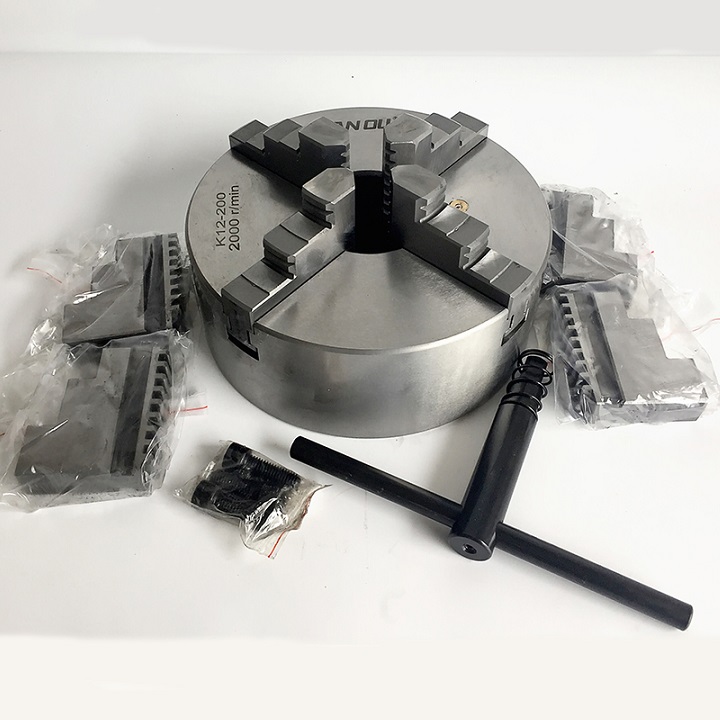 Mâm cặp 4 chấu đường kính 200mm model K12-200, mâm cặp 4 chấu tự định tâm 200mm