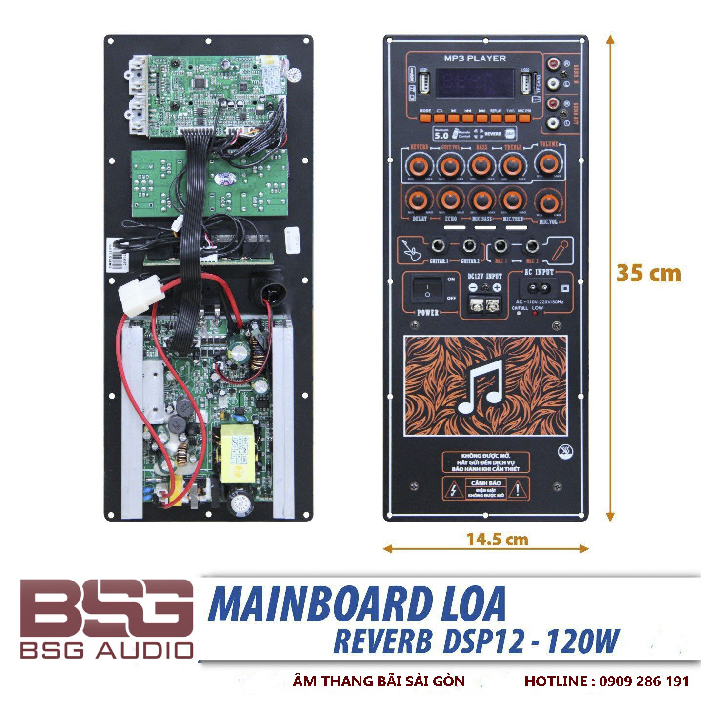 Mạch loa kéo dsp12 mẫu mới 2023 có reverb