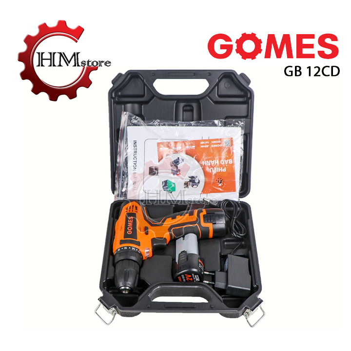 Máy bắn vít pin gomes gb-12cd, có đèn led, pin 12v - khoan pin cầm tay, máy bắn ốc vít, máy bắn vít dùng pin - bảo hành 6 tháng - hải my store