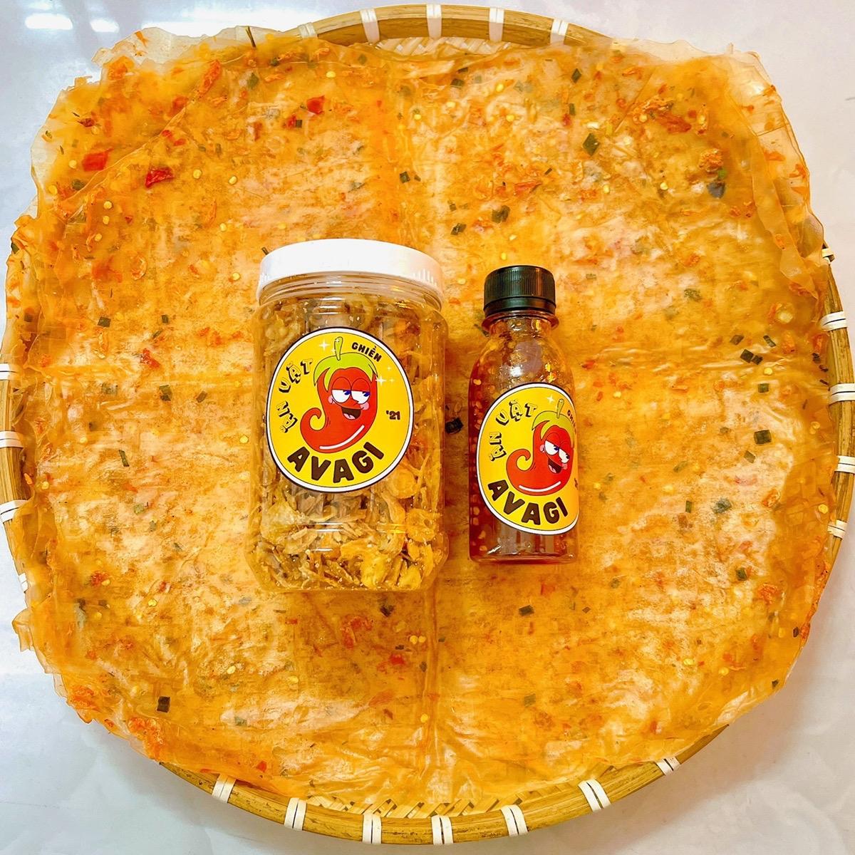 Combo giản đơn : hành phi + sốt tắc + bánh tráng phơi sương đỏ nhà avagi