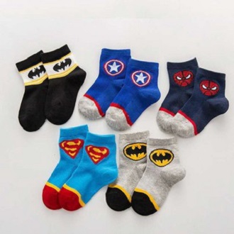 Combo 10 đôi tất vớ họa tiết siêu nhân, người dơi, người sắt, super man, badman loại đẹp cho bé trai thể hiện phong cách, thiết kế cổ cao giữ ấm chân mùa thu đông, chống bai dão chống xù lông