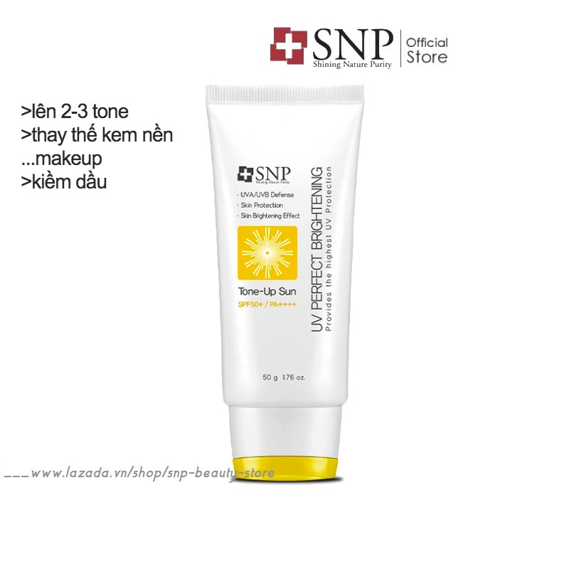 Kem Chống Nắng Nâng Tông SNP Hàn Quốc Air Tone Up Trắng Hồng UV Perfect Tone Up Lên 2-3 Tone SPF50+ PA++++ 50g