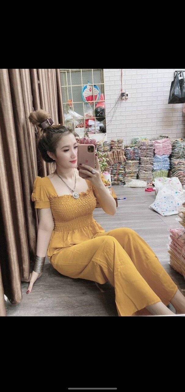 Set bộ voan nữ quần dài áo phối thun bo ngực bo eo tôn dáng siêu xinh sgr