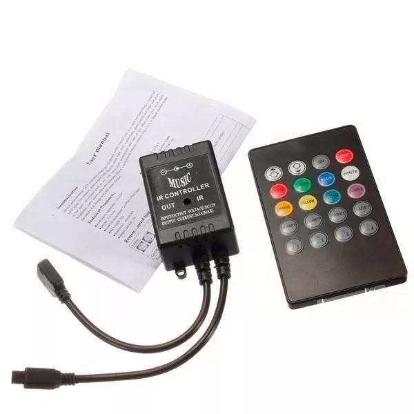 Hộp điều khiển màu led dây 5m cảm ứng nhảy theo nhạc - Led music controller