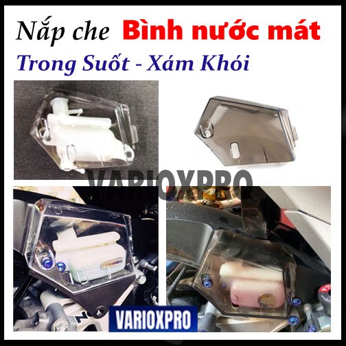 [HCM]Nắp che bình nước làm mát trong suốt và xám khói gắn dè con chắn bùn AB Vario Click