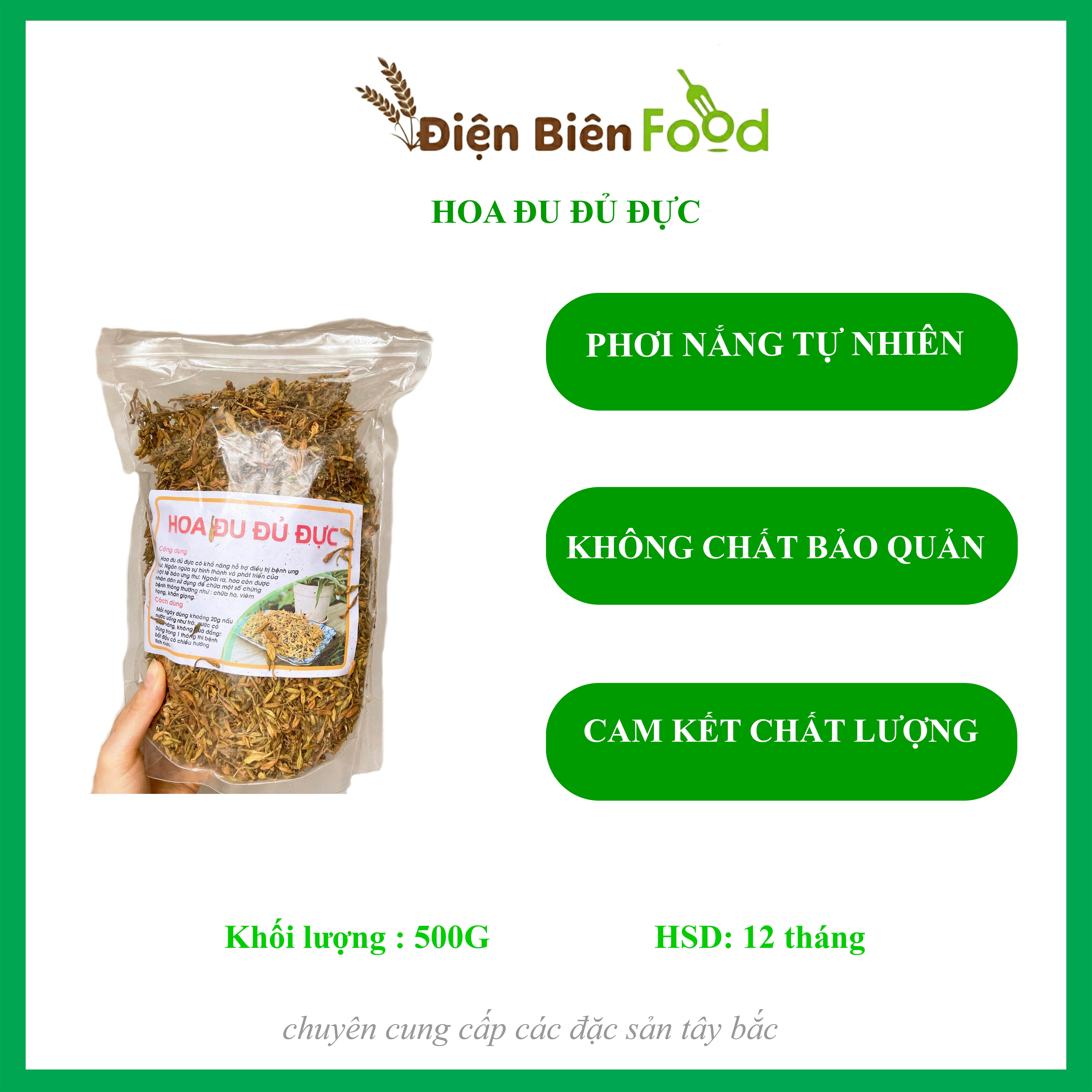 Hoa đu đủ đực khô điện biên phơi nắng tự nhiên