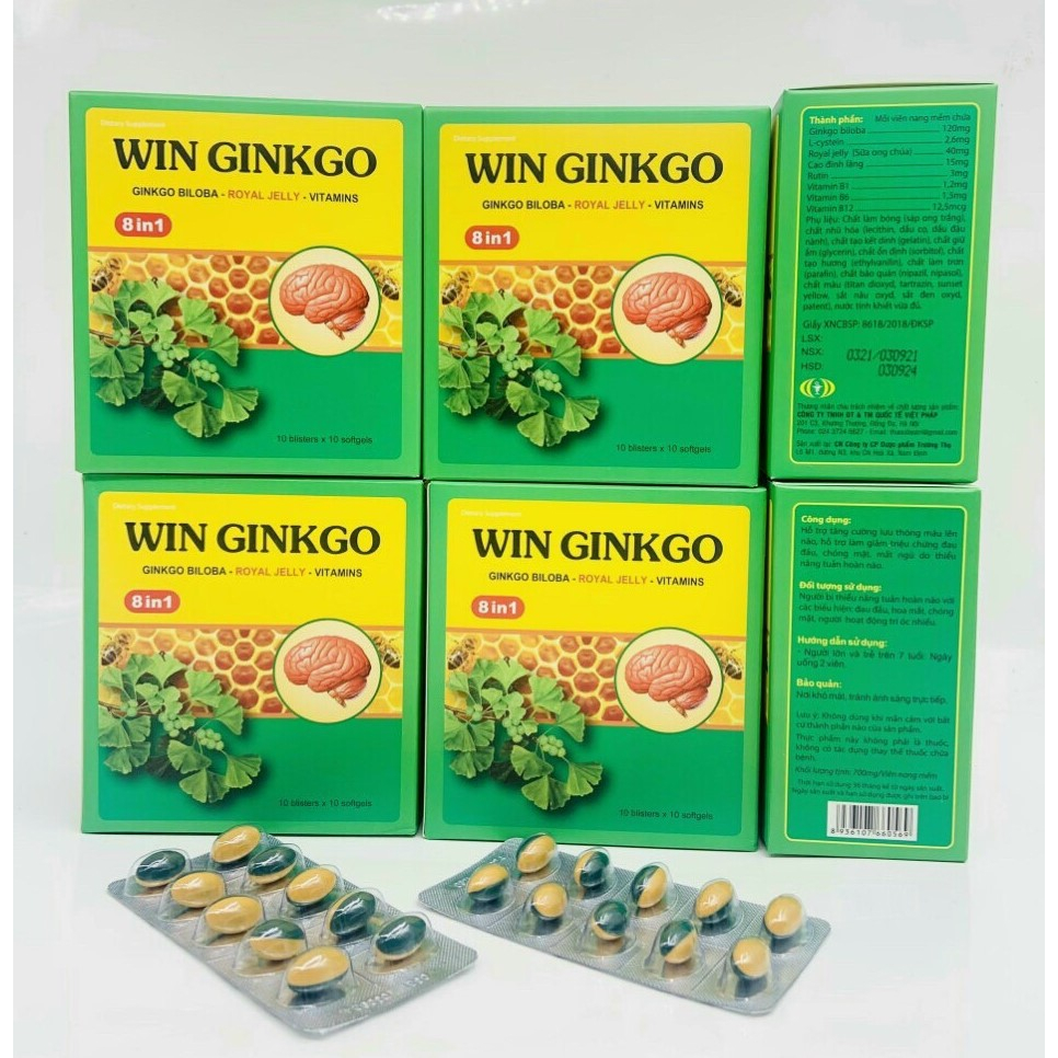 Win Ginkgo Cải thiện trí nhớ và chứng mất ngủ hoạt huyết dưỡng não