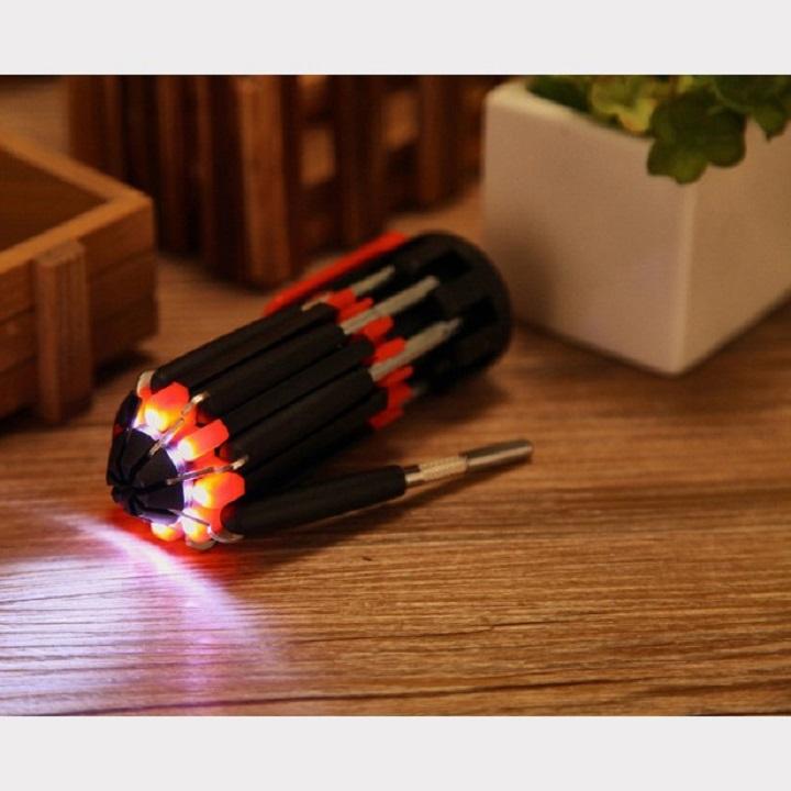 Bộ tua vít đa năng vặn ốc vít 8 trong 1 có đèn led