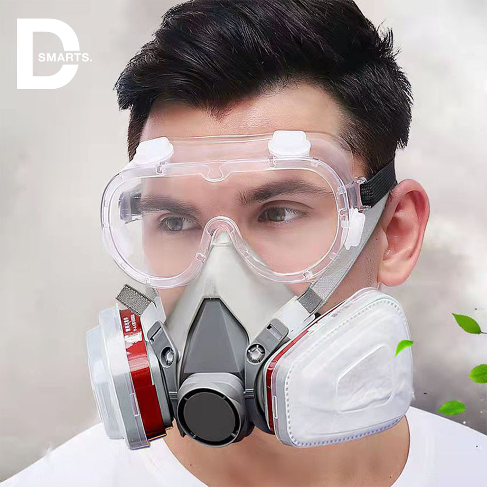 Mặt nạ chống khói, khí độc kèm kính, mặt nạ phòng độc, chống bụi, chống hơi độc hại, hóa chất.