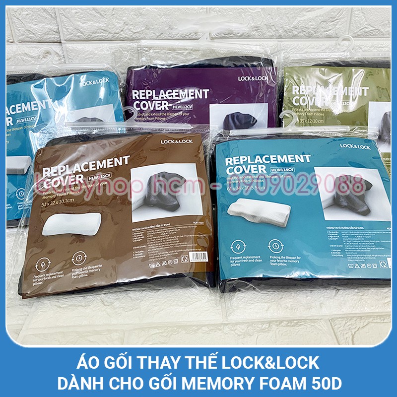 Áo gối, vỏ gối thay thế lock&lock dành cho gối memory foam 50d hlw111 hlw112 hlw113 hlw114 hlw115 hlw111cv hlw114cv