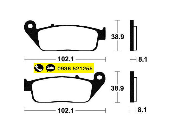 Má phanh trước bố thắng Honda CB400 92-98 CBR250 / 400 19 22 23/29/29 GZ150 Versys 300 CM125 ... Mẫu 1