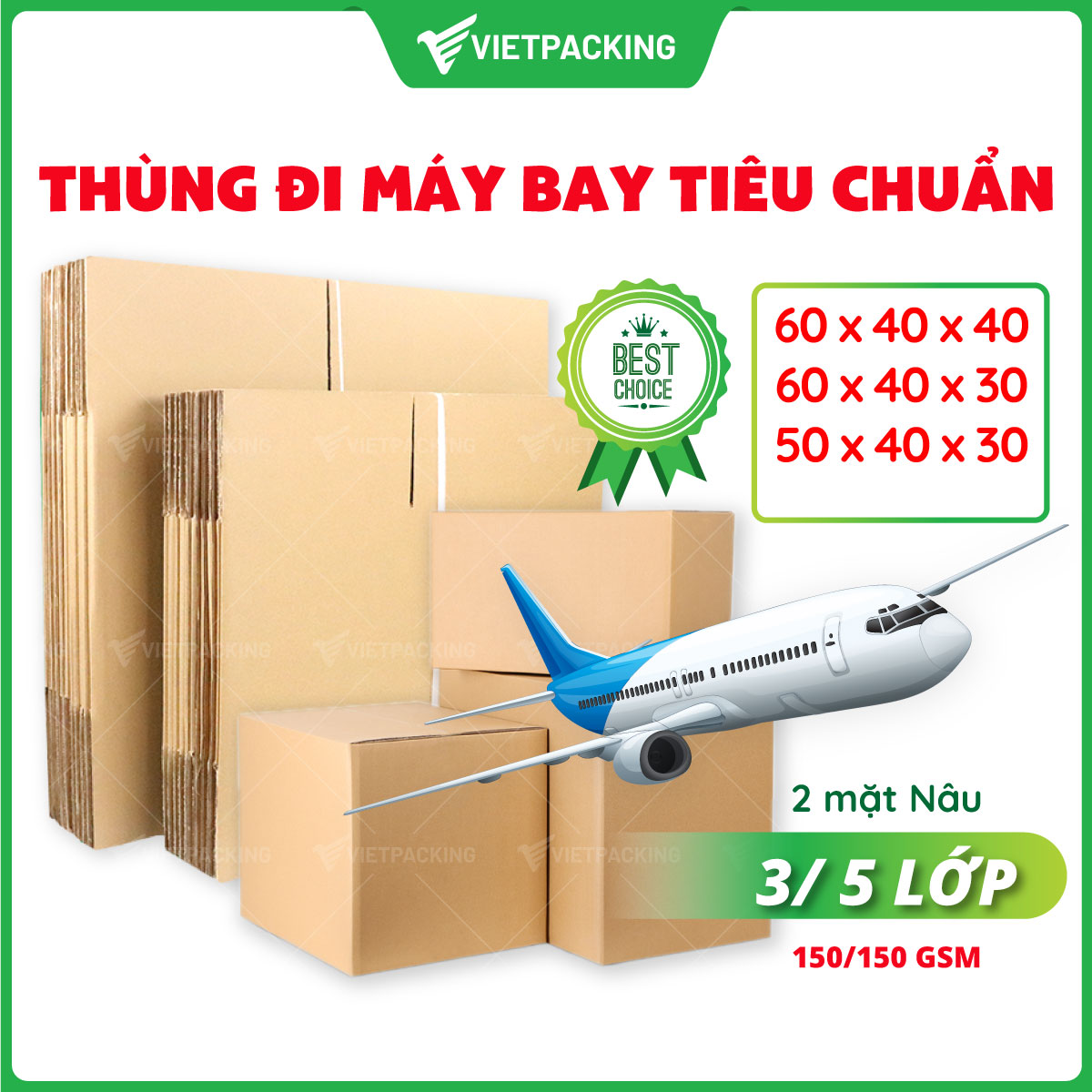 Thùng carton đi máy bay, thùng carton đóng hàng đi máy bay, thùng đóng hàng đi nước ngoài tiêu chuẩn