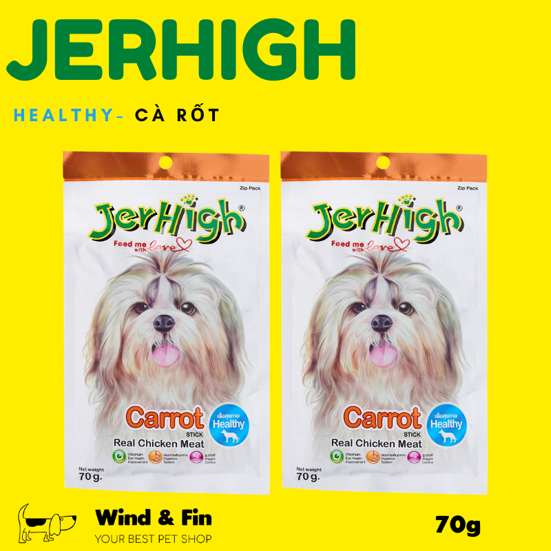 Snack cho chó jerhigh - chicken carrot stick 70g
