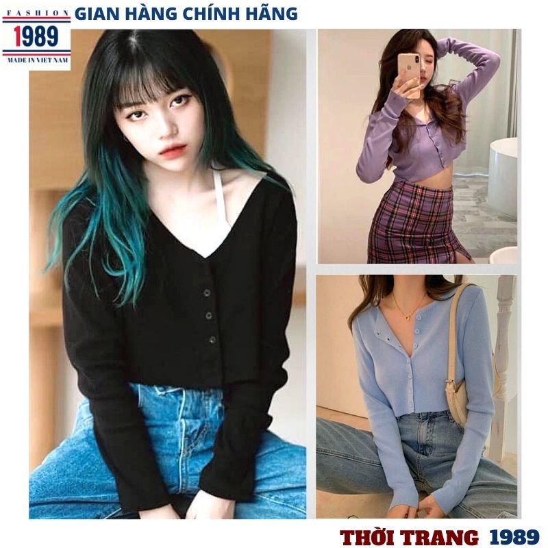Áo croptop tay dài nữ _áo Croptop Yan Cổ Tim Tay Dài Phối Khuy Unisex ,áo hàn quốc áo tay dài ,áo tiểu thư bánh bèo , áo thun nữ ,áo nữ ,áo dài ,thời trang 1989