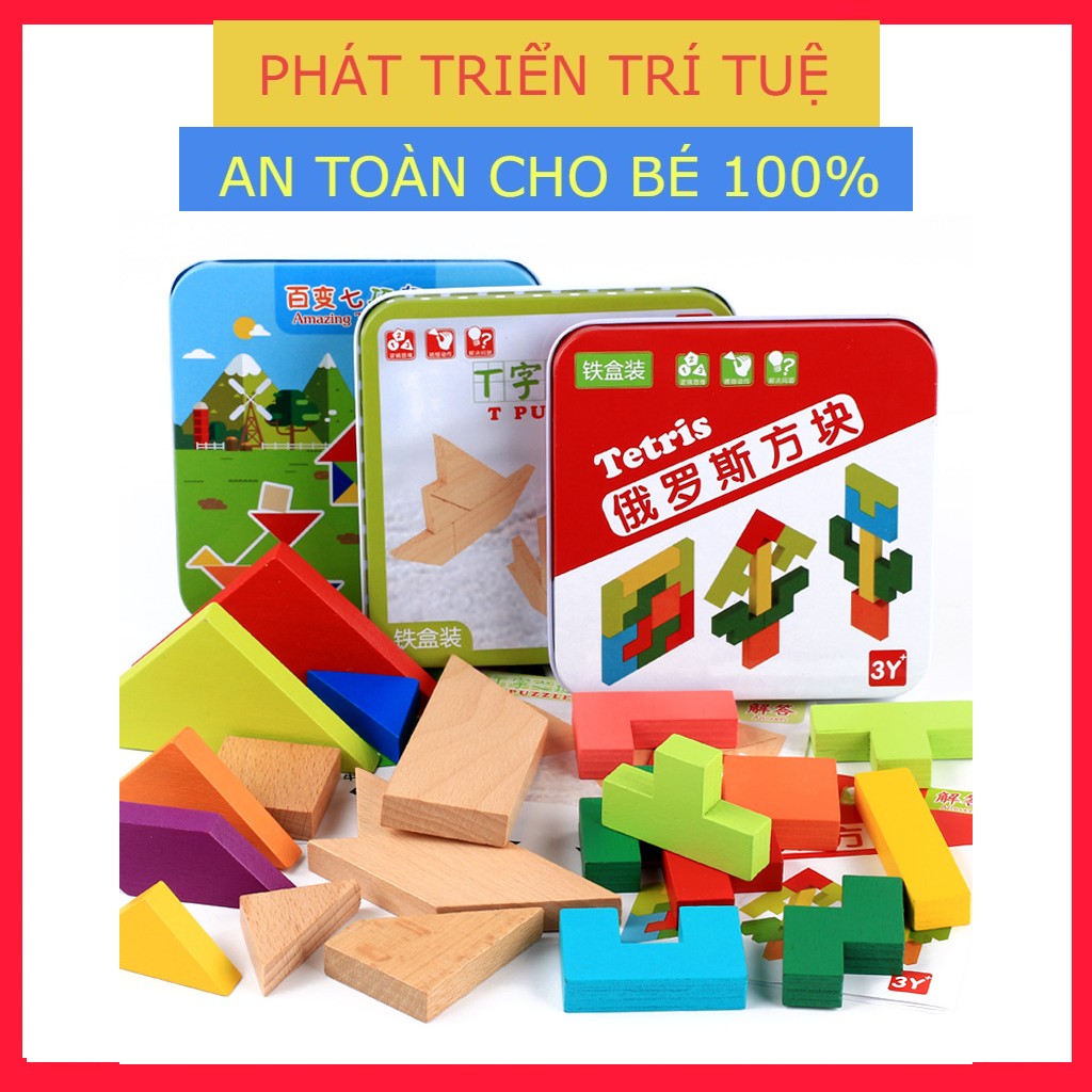 Đồ Chơi Xếp Hình Trí Uẩn Tangram Thông Minh Xếp 100 Hình Khác Nhau Cho Bé (Đồ Chơi Trẻ Em)