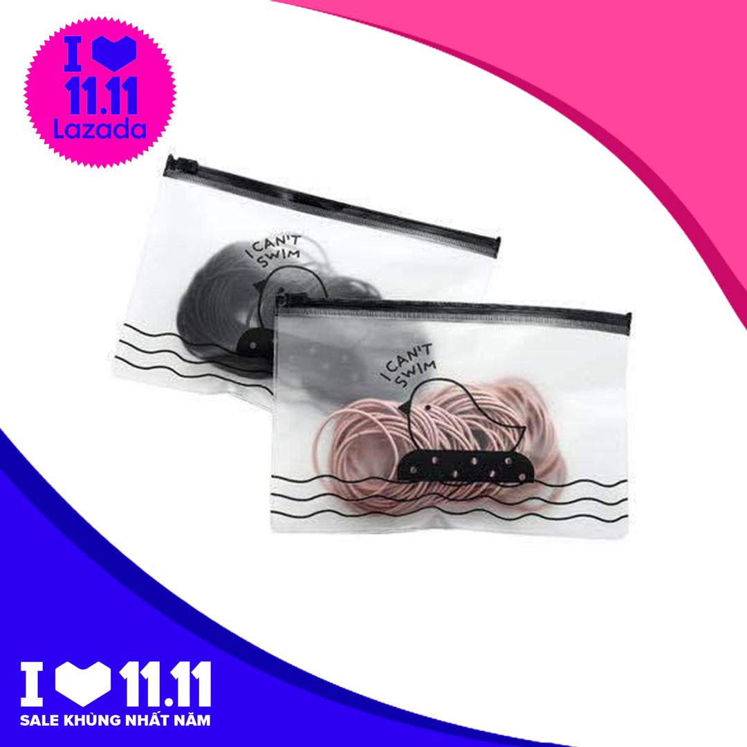 Set cột 100 dây cột tóc trơn đơn giản, tiện lợi - có túi đi kèm dễ thương