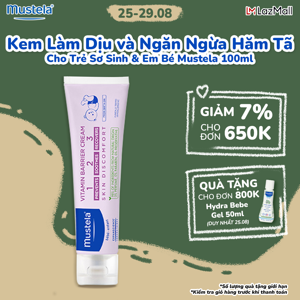 Kem Chống Hăm Tã Cho Trẻ Sơ Sinh & Em Bé Mustela 100ml