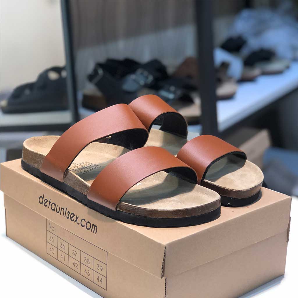 Dép đế trấu nam nữ unisex quai ngang trơn đế cao 3 phân