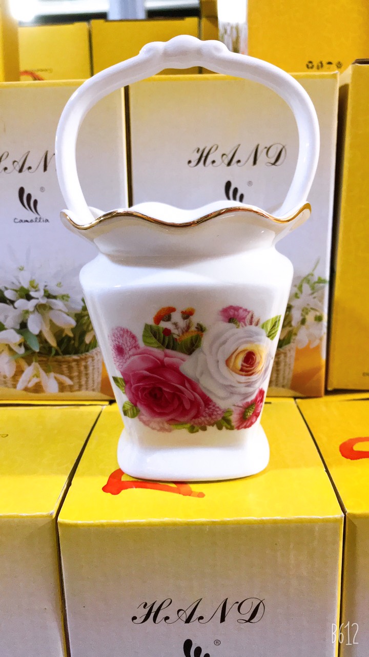Giỏ sứ đựng thìa dĩa (giao họa tiết ngẫu nhiên)