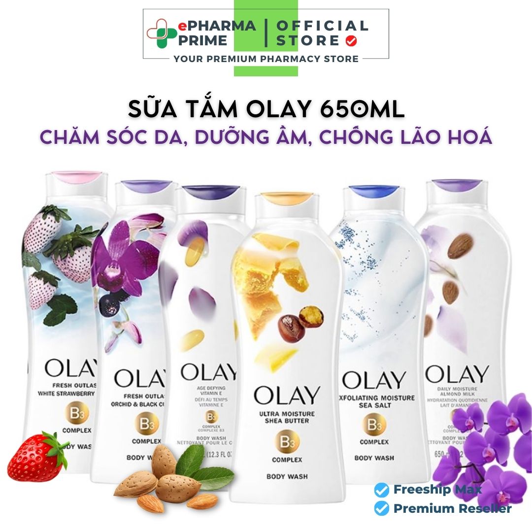 Sữa tắm olay mỹ dưỡng ẩm mịn màng giúp da tươi mát 650ml