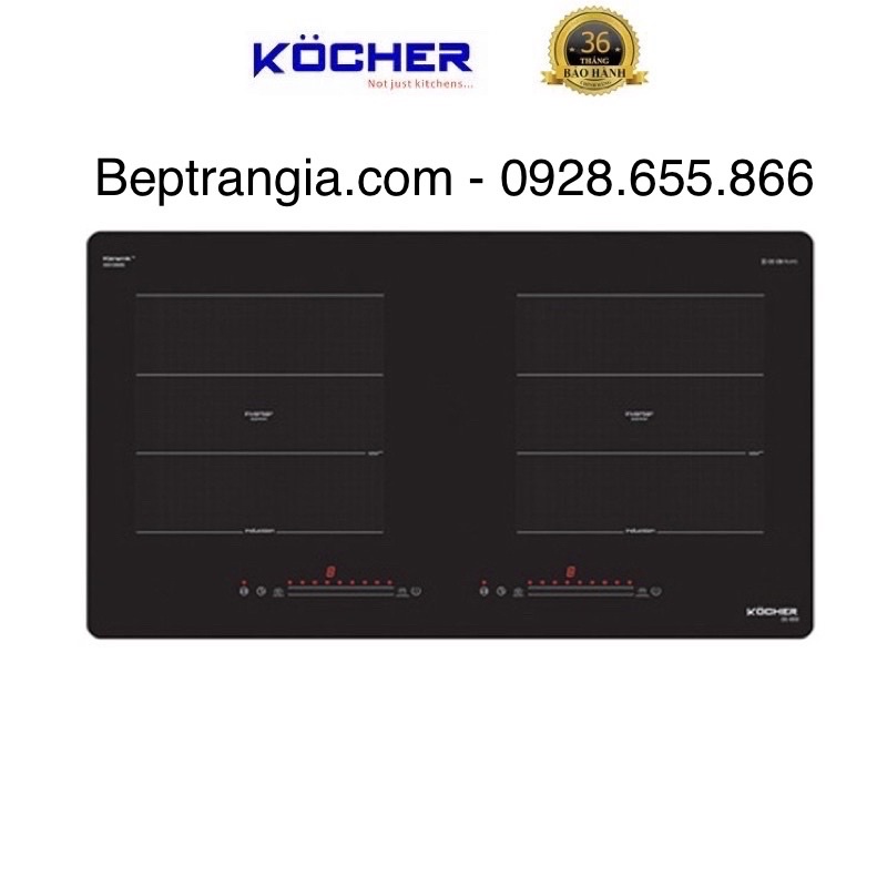 Bếp từ Kocher DI 669, Bếp từ đôi chính hãng - Nhập khẩu Malaysia - Bảo hành tại nhà 3 năm toàn quốc