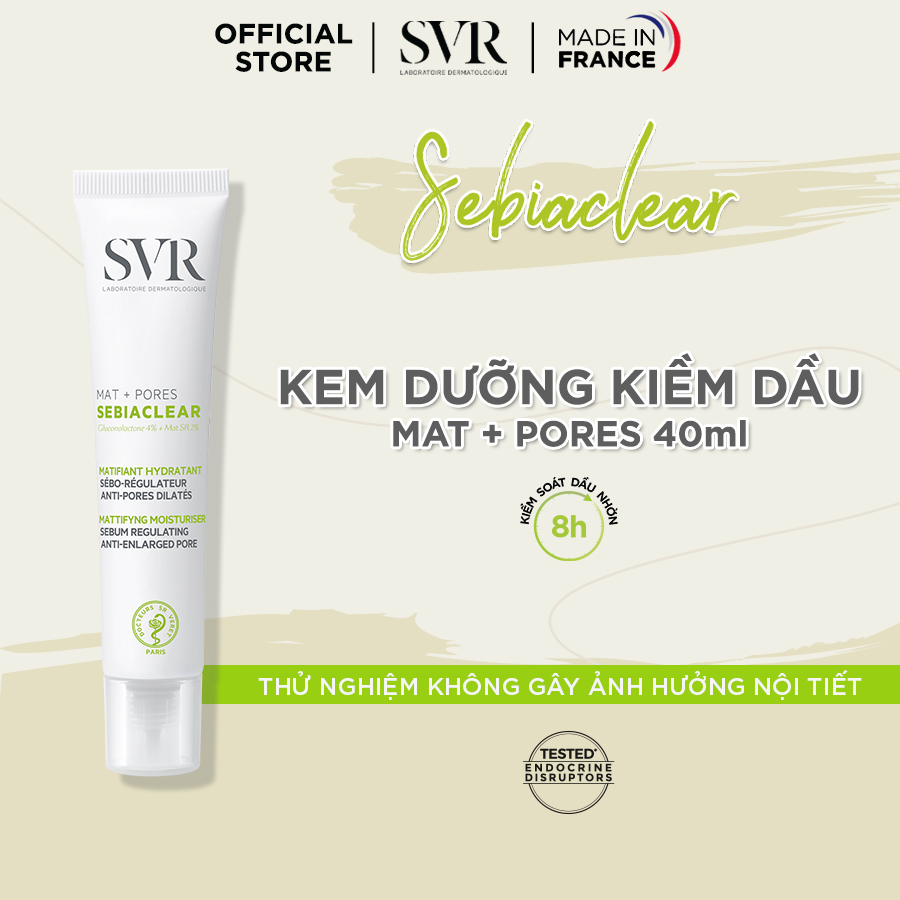 Kem dưỡng da làm giảm mụn svr sebiaclear mat+pores 40ml